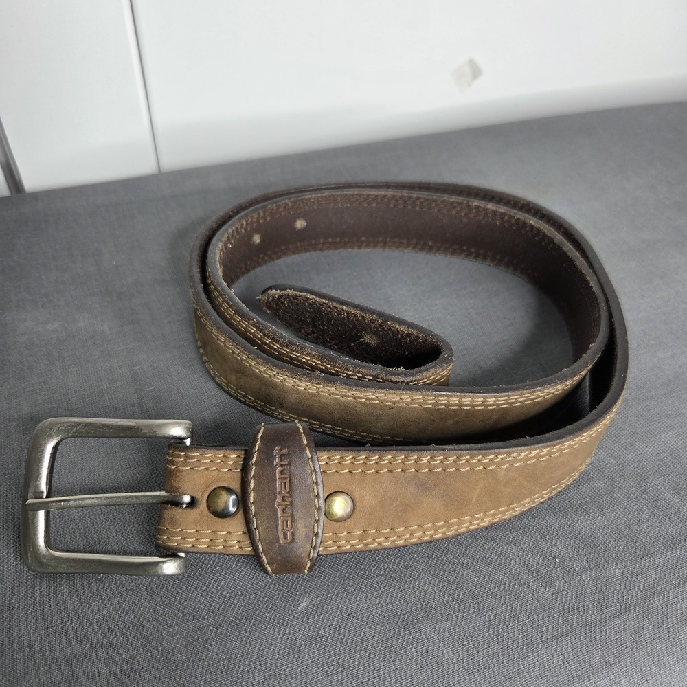 Carhartt Men's Detroit Leather Belt Brown Size 42-44